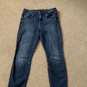 Mother dark grey faded jean